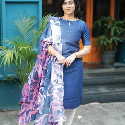 HAY Women Keyhole Neck Regular Kurta Set With Dupatta-image-16