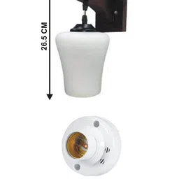 1ST TIME White & White Wood Traditional Frustum Shaped Wall Lamp image 2