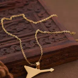 SZN Men Gold-Plated Antique Guitar Shaped Pendant with Chain-picture-53