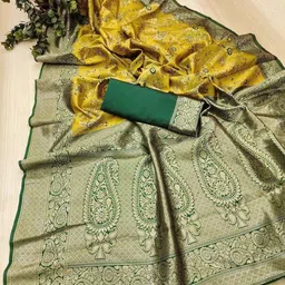 SHRIADINATH Woven Design Silk Blend Banarasi Saree image 3