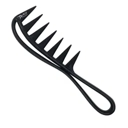 XMSD Curved Detangling Anti Slip Comb With Wide Tooth Styling- Black-picture-21
