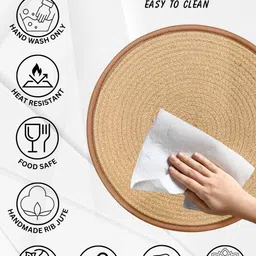 ROUGH ROAD STORE Set of 4 Jute Round Table Placemat image 3