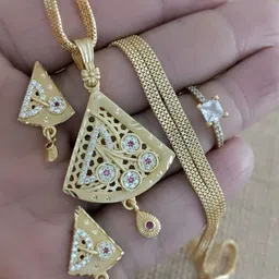 V.K.PAYAL.JEWELLERY Gold-Plated Agate Stones-Studded Jewellery Set-picture-25