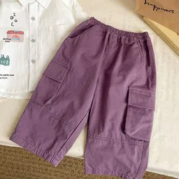 LULU & SKY Girls Regular Fit Mid-Rise Cargos Trousers image 2