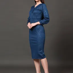 DressBerry PU Coated Scuba Sheath Dress image 4