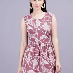 baesd BAESDWomen Abstract Printed Fit & Flare Mini Dress image 2