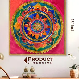 Myntra Elegant Homes Pink & Multicoloured Single Piece Canvas Wall Paintings image 2