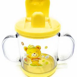 the little lookers Premium Quality Bpa Free Unbreakable Sippy Cup (Sipper Mugs for Kids/Children/Babies/Infants) Spout Infant PP Water/Juice Training Sipper Cup with Handles 200 ml(Yellow & Yellow) image 2