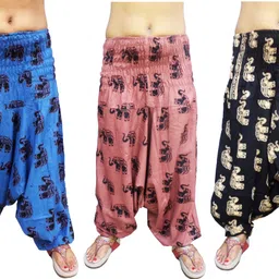 icare Printed Cotton Women Harem Pants image 1