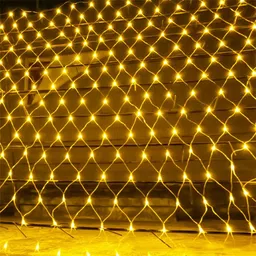 techpride 240 LEDs 3 m Yellow Flickering Net/Mesh Rice Lights image 2