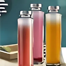 CROCO JAR Transparent Set of 5 Glass Solid Water Bottle image 4