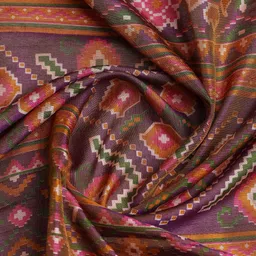 Meena Bazaar Geometric Woven Design Art Silk Unstitched Dress Material image 5