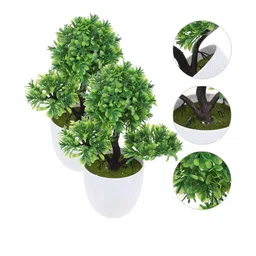 Dekorly Green Plastic Artificial Flowers & Plants With Pot image 2