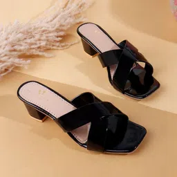 PLANET WALK Women Solid Block Heel Sandals image 3