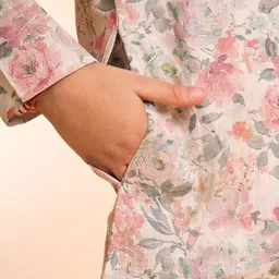 Manyavar Boys Floral Printed Kurta with Pyjama image 2