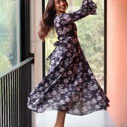 Moda Rapido Floral Print Fit & Flare Maxi Dress image 3