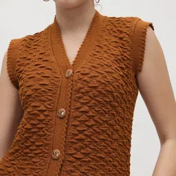 The Roadster Life Co. Abstract Self Design Woollen Cardigan image 3