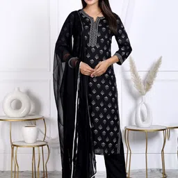 Veshviti Women Ethnic Printed Regular Kurta with Trousers & With Dupatta-picture-29