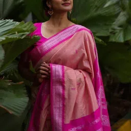 CaniBani Woven Design Zari Silk Blend Handloom Banarasi Saree image 3
