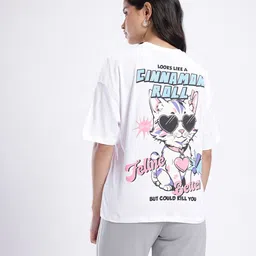 glitchez Oversized Graphic Printed Drop-Shoulder Sleeves Tshirts image 4