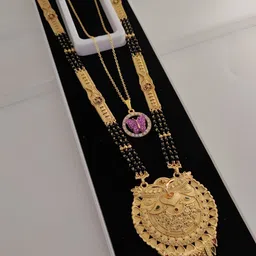 V.K.PAYAL.JEWELLERY Women Gold Plated Artificial Beads Mangalsutra-picture-35