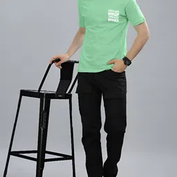 FALTU.CO Men Typography Printed Round Neck Pure Cotton Oversized T-shirt image 4