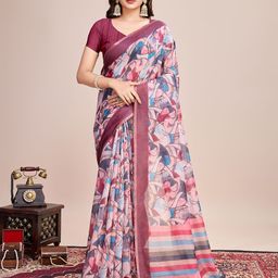 Mitera Abstract Printed Zari Saree-picture-49