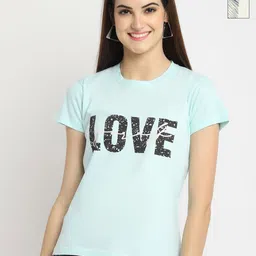 Tromko Women Pack of 2 Typography Printed Round Neck Cotton Regular Fit T-shirts-picture-26