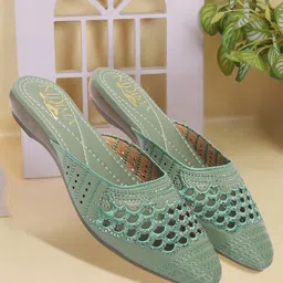 Nidima Women Embellished Comfort Mules-image-40
