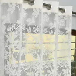 RIDHAAN Cream-Coloured Floral Sheer Long Door Curtain-picture-25