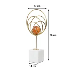 Decor de Maison Aurora Gold-Toned & Orange Medium Curio Showpiece-image-26