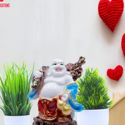 GW CREATIONS White & Blue Buddha Idol Showpiece-image-46