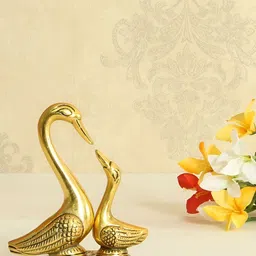 HANDICRAFTS PARADISE Gold-Toned Swan set Showpiece-picture-12
