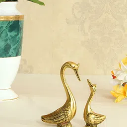 HANDICRAFTS PARADISE Gold-Toned Swan Showpiece-image-52