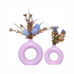 GW CREATIONS Pink 2 Pieces Donut Shape Flower Vases-image-70