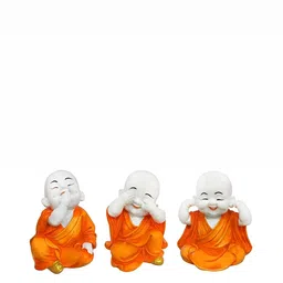 GW CREATIONS Orange & White 3Pcs Fengshui Idol Showpiece-image-37