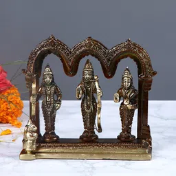 Aapno Rajasthan Gold-Toned & Brown Handcrafted Ramdarbar Showpiece-image-27