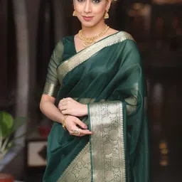 ZILVIRA Zari Woven Design Organza Banarasi Saree image 3