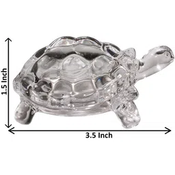 Navyaksh Transparent Crystal Turtle with Plate Showpiece image 2