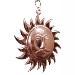 Navyaksh CpperToned Stylish Astro Decorative Wall Hanging Lord Surya Face Showpiece image 2