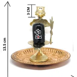 Navyaksh Black & Gold Toned  Shivling With Lota Showpiece image 2