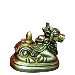 The Advitya Brass Nandi With Shivling Idol Showpiece image 2