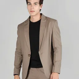 chkokko Men Solid Single Breasted Casual Blazer-picture-12