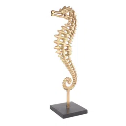Decor de Maison Gold-Toned Large Regall Seahorse Figurine Metal Showpiece image 4