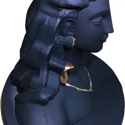 Navyaksh Black Marble Adiyogi God Idols Statue for car dashboard Showpiece image 2