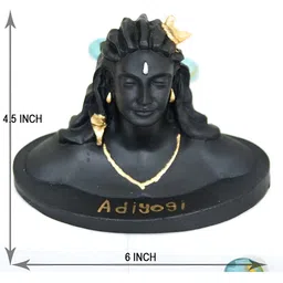 Navyaksh Black & Gold Toned Shiva Marble Idol Showpiece image 3