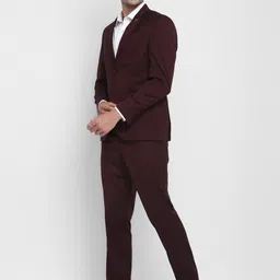 Turtle Men Single-Breasted Pure Cotton Tailored-Fit 2 Pcs Suit image 3