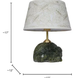 Fos Lighting Green EmbroideredMetal Frustum Shaped Table Lamp image 3