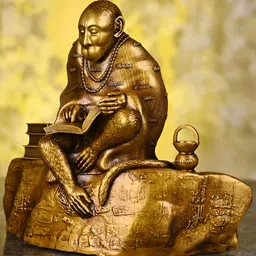Artarium LLP Gold Toned Textured Hanuman Showpiece image 5