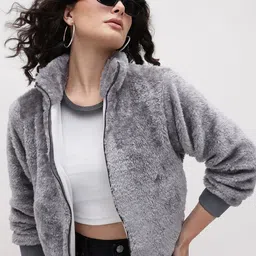 Roadster Women Grey Wool Sporty Jacket-picture-14